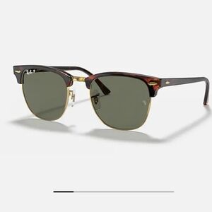 Ray-Ban Clubmaster Classic Sunglasses RB 3016 Tortoise On Gold G 15 Green